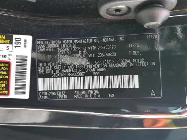 5TDXRKEC3MS005067 - 2021 TOYOTA SIENNA XSE BLACK photo 13