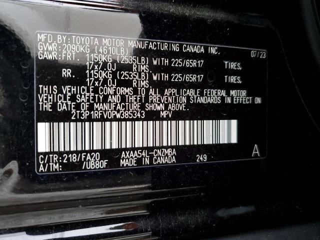 2T3P1RFV0PW385343 - 2023 TOYOTA RAV4 XLE BLACK photo 12