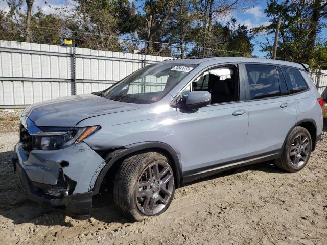 5FNYF7H57NB000211 - 2022 HONDA PASSPORT EXL BLUE photo 1