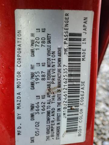 JM1BJ246121625357 - 2002 MAZDA PROTEGE PR5 红色 照片 12