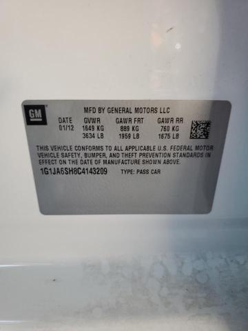 1G1JA6SH8C4143209 - 2012 CHEVROLET SONIC LS 白色 照片 12