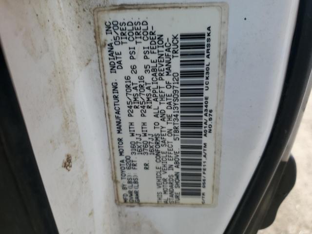 5TBRT3413YS097120 - 2000 TOYOTA TUNDRA ACCESS CAB WHITE photo 12