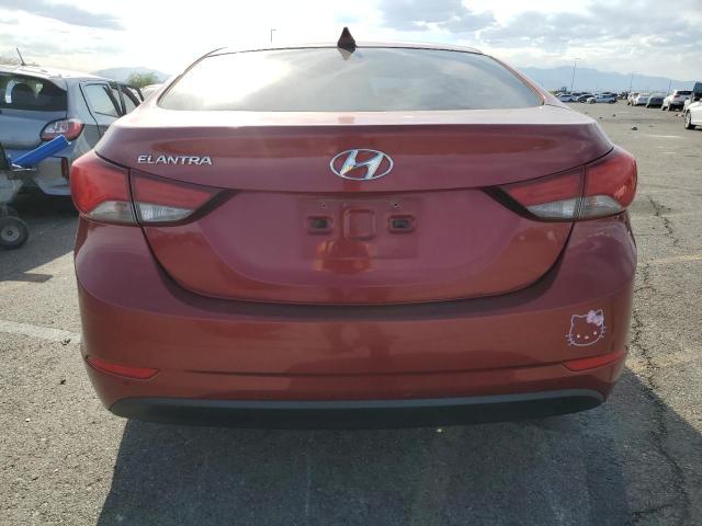 5NPDH4AE2GH725348 - 2016 HYUNDAI ELANTRA SE RED photo 6