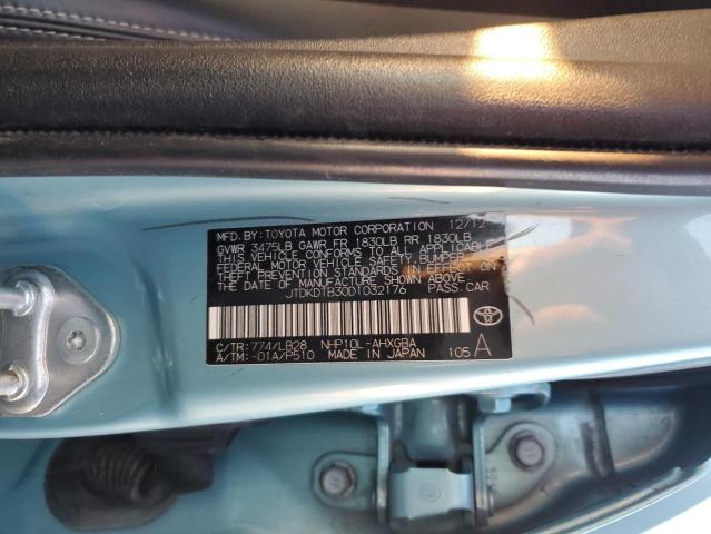 JTDKDTB30D1032176 - 2013 TOYOTA PRIUS C BLUE photo 13