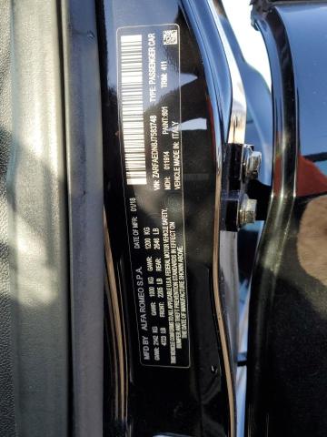 ZARFAEDN8J7583748 - 2018 ALFA ROMEO GIULIA Q4 შავი ფოტო 13