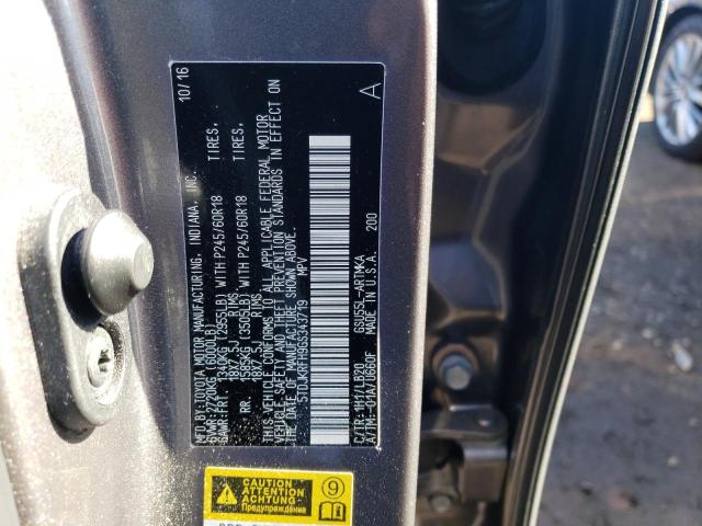 5TDJKRFH9GS343719 - 2016 TOYOTA HIGHLANDER XLE GRAY photo 13