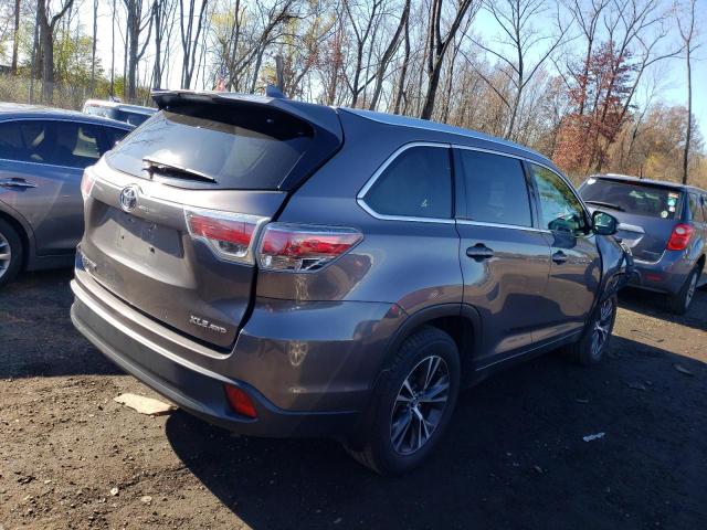 5TDJKRFH9GS343719 - 2016 TOYOTA HIGHLANDER XLE GRAY photo 3