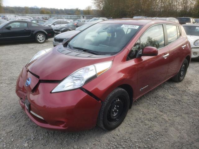 1N4AZ0CP6FC313084 - 2015 NISSAN LEAF S RED photo 1