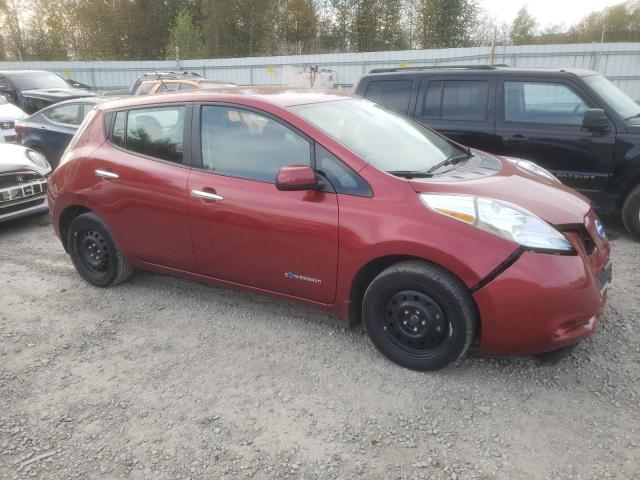 1N4AZ0CP6FC313084 - 2015 NISSAN LEAF S RED photo 4