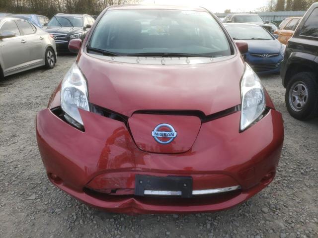 1N4AZ0CP6FC313084 - 2015 NISSAN LEAF S RED photo 5