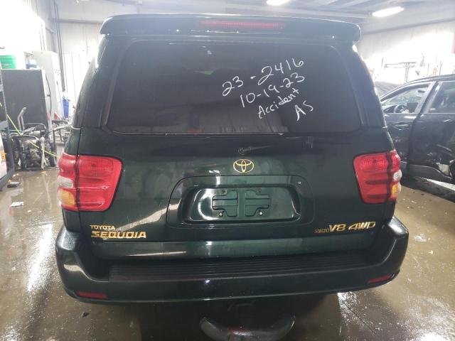 5TDBT48A33S158824 - 2003 TOYOTA SEQUOIA LIMITED GREEN photo 6