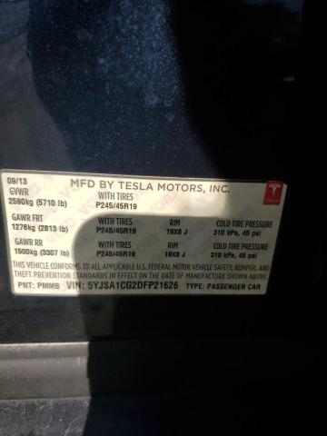 5YJSA1CG2DFP21626 - 2013 TESLA MODEL S Mavi foto 12