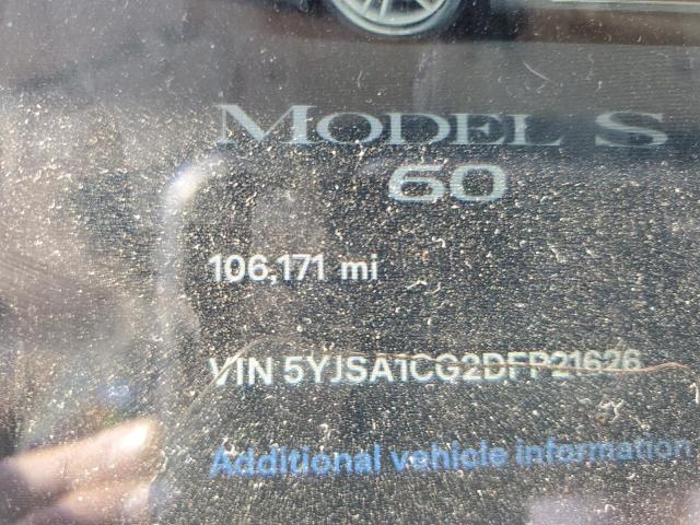 5YJSA1CG2DFP21626 - 2013 TESLA MODEL S Mavi foto 9