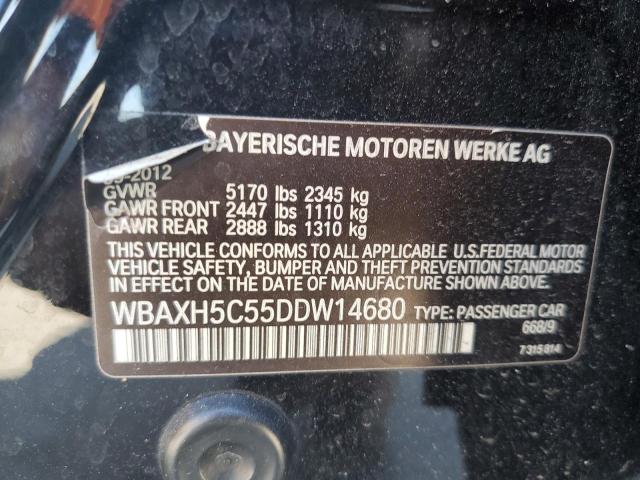 WBAXH5C55DDW14680 - 2013 BMW 528 XI BLACK photo 12