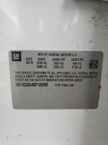 1G11C5SA4GF120365 - 2016 CHEVROLET MALIBU LIM LT თეთრი ფოტო 13