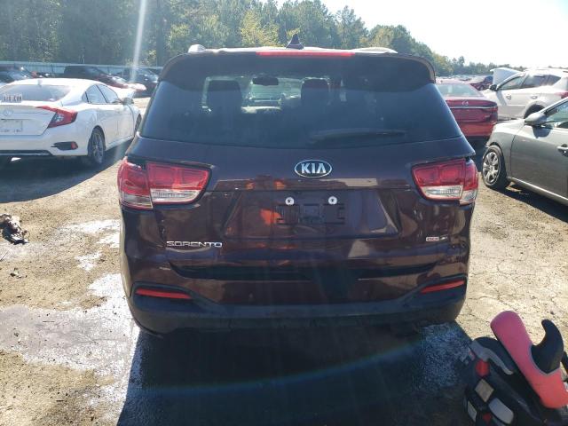 5XYPG4A38HG251350 - 2017 KIA SORENTO LX BURGUNDY photo 6