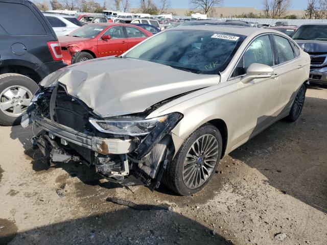 3FA6P0D94JR206816 - 2018 FORD FUSION TITANIUM/PLATINUM BEIGE photo 1