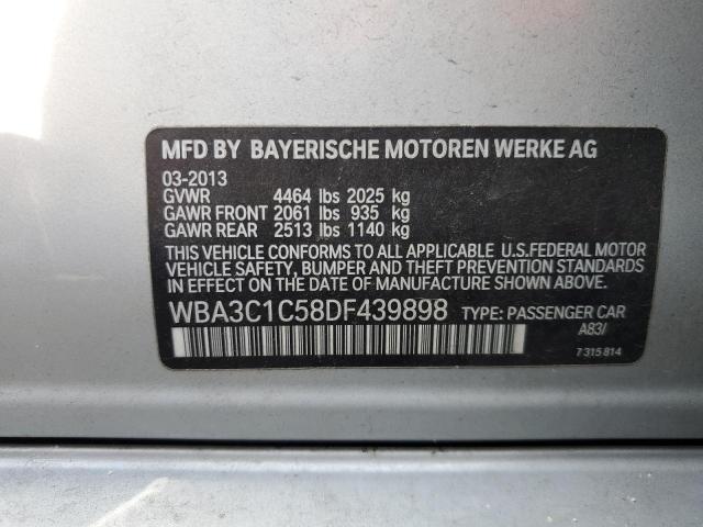 WBA3C1C58DF439898 - 2013 BMW 328 I SULEV SILVER photo 12