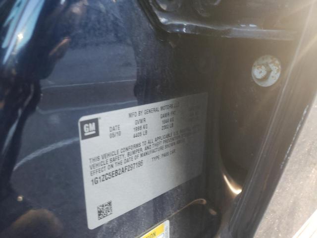 1G1ZC5EB2AF297186 - 2010 CHEVROLET MALIBU 1LT 蓝色 照片 12