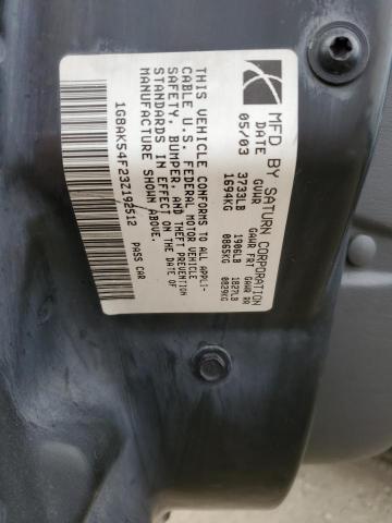 1G8AK54F23Z192512 - 2003 SATURN ION LEVEL 3 SILVER photo 12