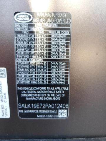 SALK19E72PA012406 - 2023 LAND ROVER RANGE ROVE AUTOBIOGRAPHY BROWN photo 14