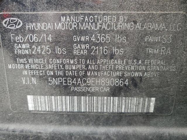 5NPEB4AC9EH890864 - 2014 HYUNDAI SONATA GLS BLACK photo 13