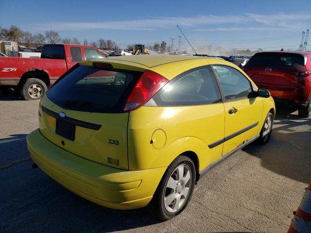 3FAFP31371R237396 - 2001 FORD FOCUS ZX3 YELLOW photo 3