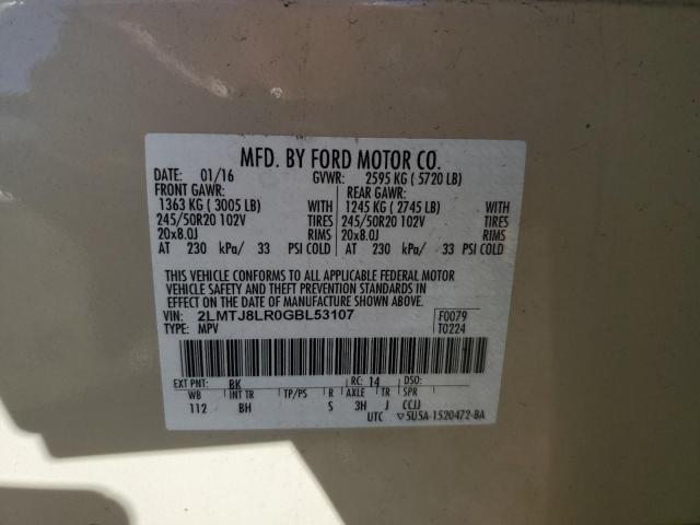 2LMTJ8LR0GBL53107 - 2016 LINCOLN MKX RESERVE 米色 照片 12