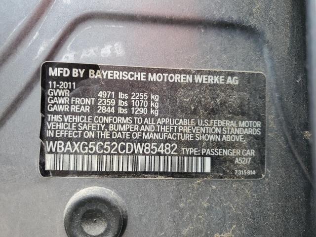 WBAXG5C52CDW85482 - 2012 BMW 528 I GRAY photo 13