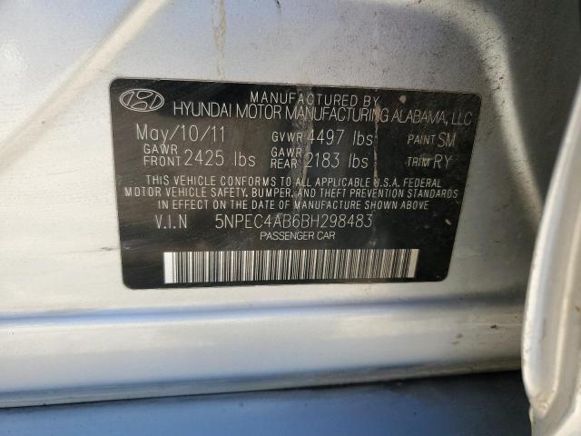 5NPEC4AB6BH298483 - 2011 HYUNDAI SONATA SE SILVER photo 12