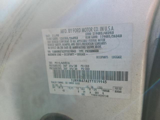 1LNHM87A2YY819945 - 2000 LINCOLN LS 银色 照片 12