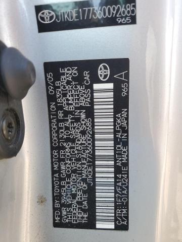 JTKDE177360092685 - 2006 TOYOTA SCION TC 银色 照片 12