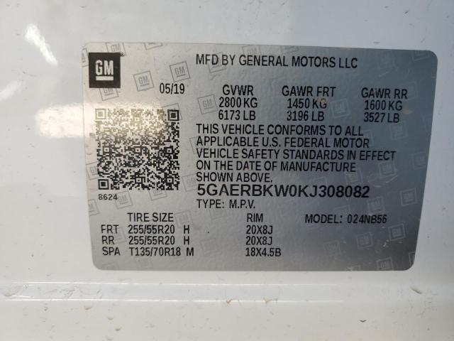 5GAERBKW0KJ308082 - 2019 BUICK ENCLAVE ESSENCE 白色 照片 13