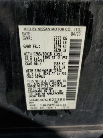 5N1AR1NB7AC622388 - 2010 NISSAN PATHFINDER S Qara foto 13