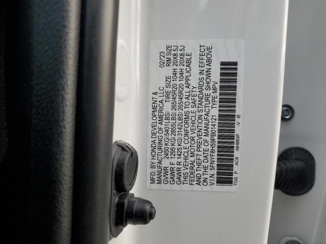 5FNYF8H59PB014121 - 2023 HONDA PASSPORT EXL Ağ foto 13