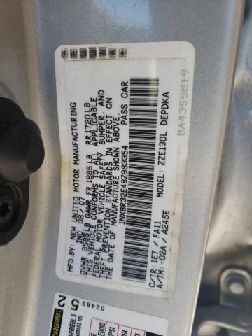 1NXBR32E48Z983354 - 2008 TOYOTA COROLLA CE SILVER photo 12