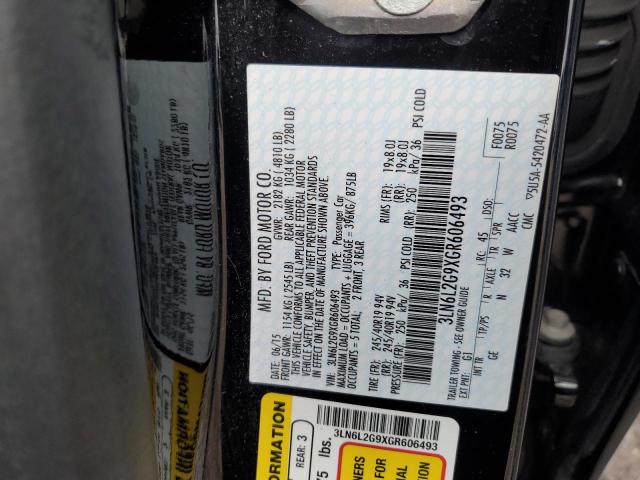 3LN6L2G9XGR606493 - 2016 LINCOLN MKZ BLACK photo 12