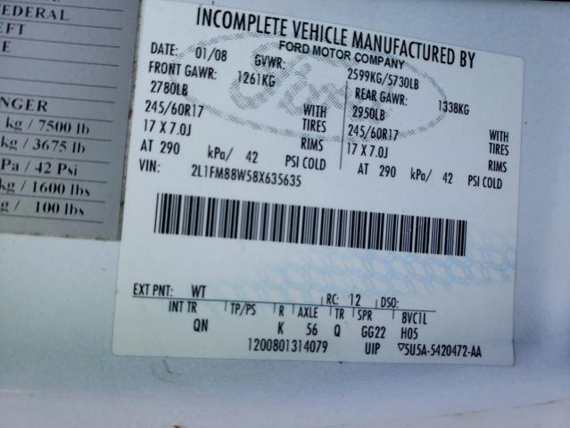 2L1FM88W58X635635 - 2008 LINCOLN TOWN CAR EXECUTIVE WHITE photo 13