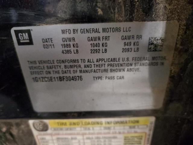 1G1ZC5E11BF304976 - 2011 CHEVROLET MALIBU 1LT Қара фото 12