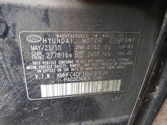 KMHFC4DF1BA530834 - 2011 HYUNDAI AZERA GLS BLACK photo 12