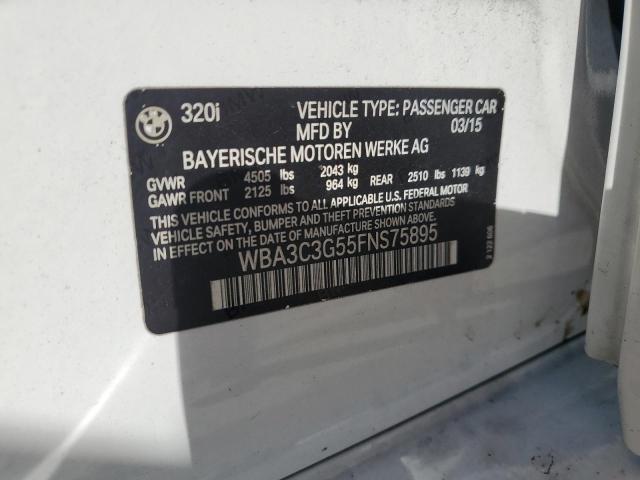 WBA3C3G55FNS75895 - 2015 BMW 320 I XDRIVE WHITE photo 12