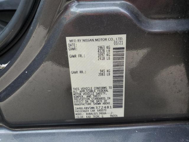 1N4BL4BV5MN372481 - 2021 NISSAN ALTIMA S GRAY photo 13