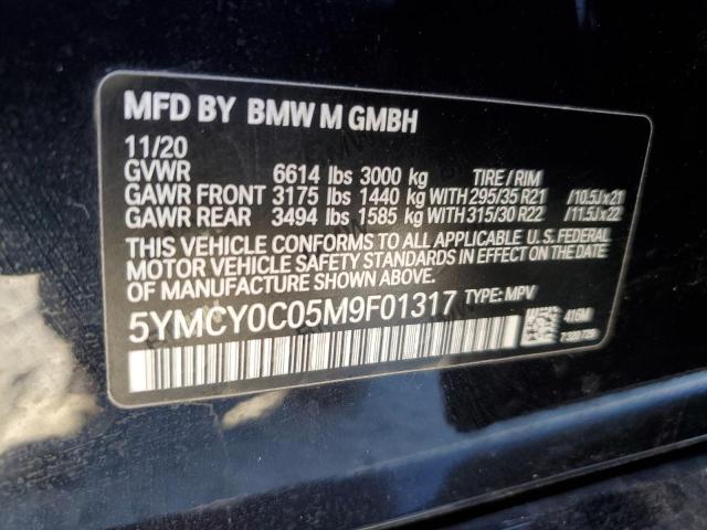 5YMCY0C05M9F01317 - 2021 BMW X6 M BLACK photo 12