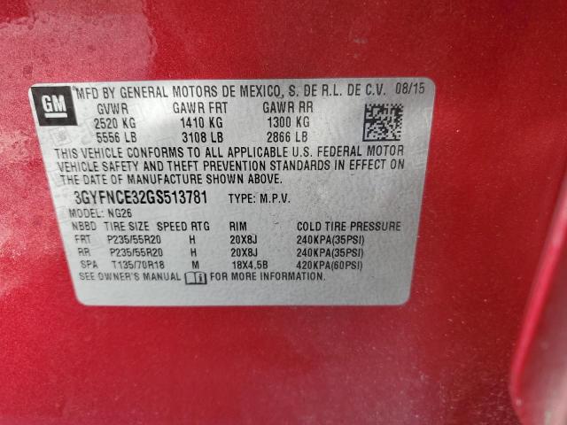 3GYFNCE32GS513781 - 2016 CADILLAC SRX PERFORMANCE COLLECTION Марун фото 13