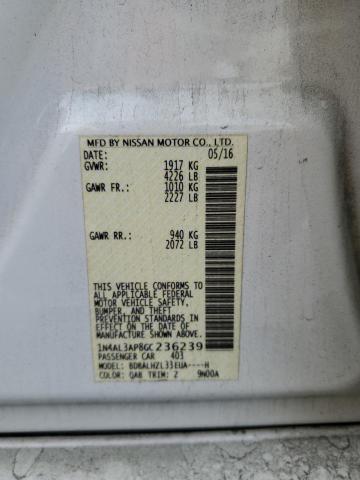 1N4AL3AP8GC236239 - 2016 NISSAN ALTIMA 2.5 WHITE photo 13