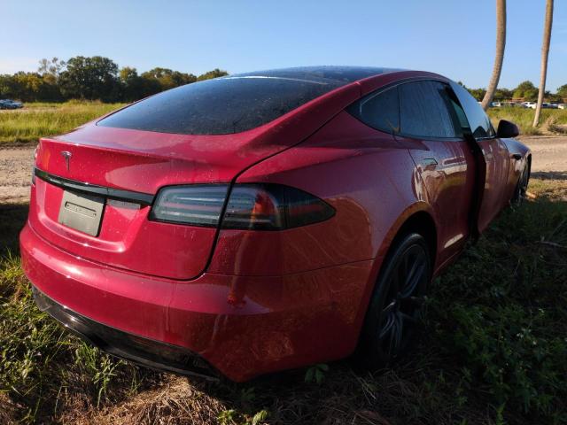 5YJSA1E58NF488560 - 2022 TESLA MODEL S RED photo 3