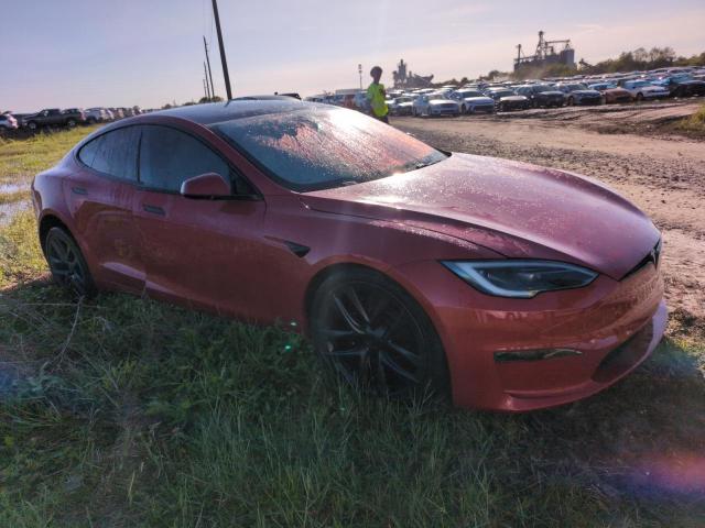 5YJSA1E58NF488560 - 2022 TESLA MODEL S RED photo 4