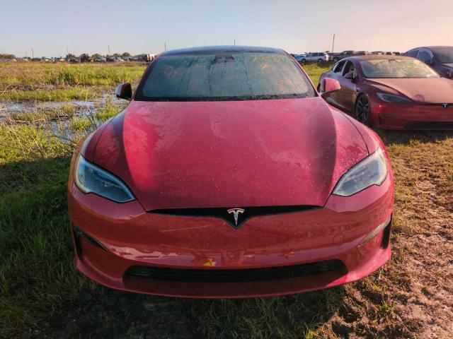 5YJSA1E58NF488560 - 2022 TESLA MODEL S RED photo 5
