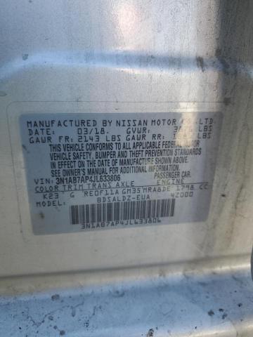 3N1AB7AP4JL633806 - 2018 NISSAN SENTRA S SILVER photo 13