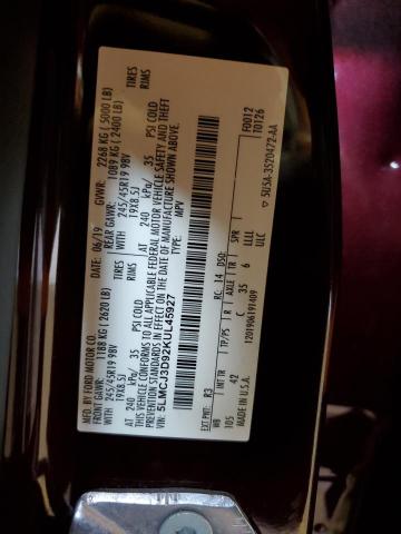 5LMCJ3D92KUL45927 - 2019 LINCOLN MKC RESERVE MAROON photo 13